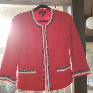 Embellished Salmon Cotton Jacket